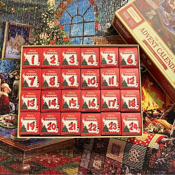 The Jigsaw Puzzle Advent Calendar Christmas Celebration 1008 Pieces Complete - Picture 3 of 4